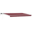 Manuel markise-ramme med LED-lys Bordeaux og Hvid 5 x 3 m