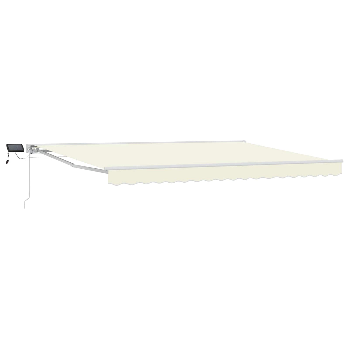 Manuel markise-ramme med LED-lys Creme og hvid 5 × 3,5 m