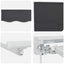 Manuel markise-ramme med LED-lys Hvid og antracit 5 × 3,5 m