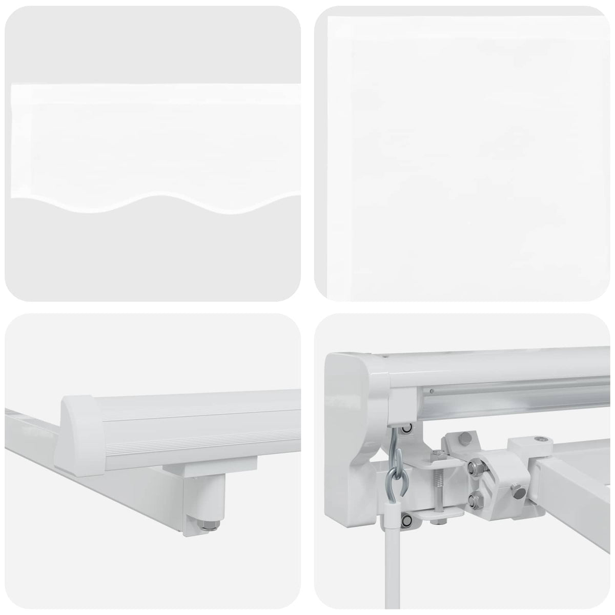 Manuel markise-ramme med LED-lys Hvid 5 × 3,5 m