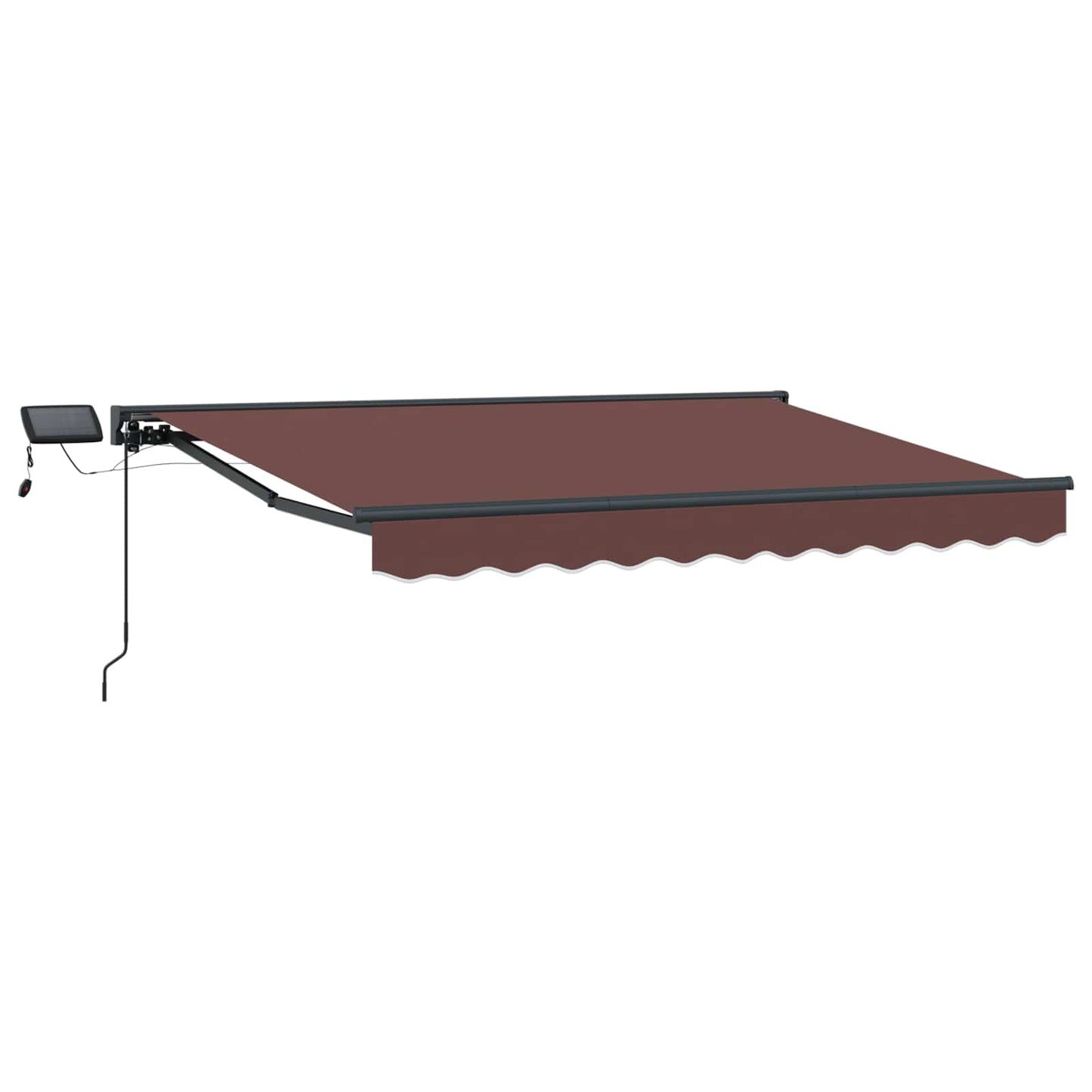 Manuel markise-ramme med LED-lys Brun og antracit 2,5 x 2 m
