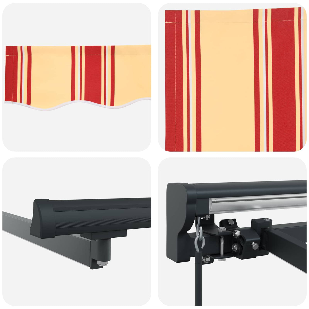 Manuel markise-ramme med LED-lys 2,5 x 2 m