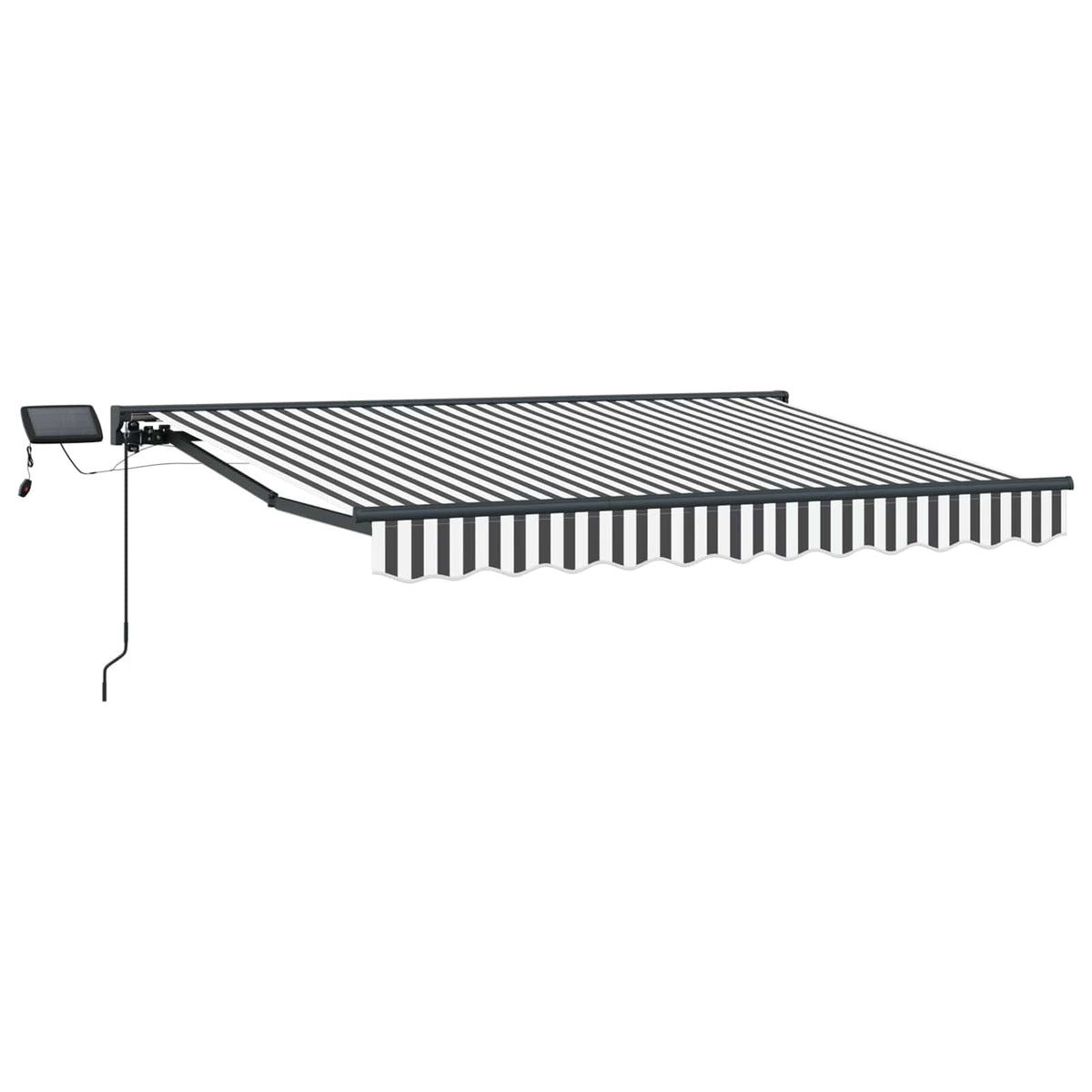 Manuel markise-ramme med LED-lys Anthracit og hvid 3,5 x 2 m
