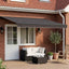 Manuel markise-ramme med LED-lys Antracit 4 x 2 m