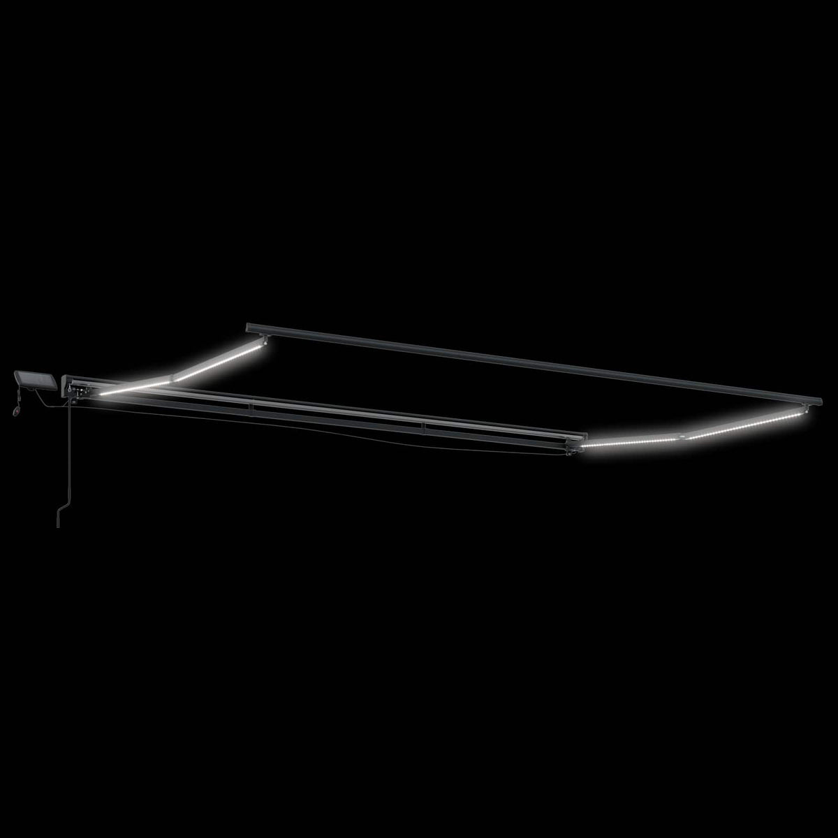 Manuel markise-ramme med LED-lys Antracit 4 x 2 m