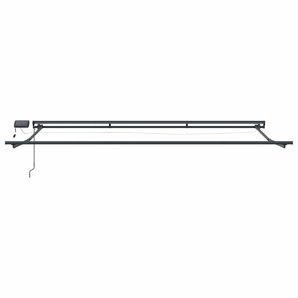 Manuel markise-ramme med LED-lys Antracit 4 x 2 m