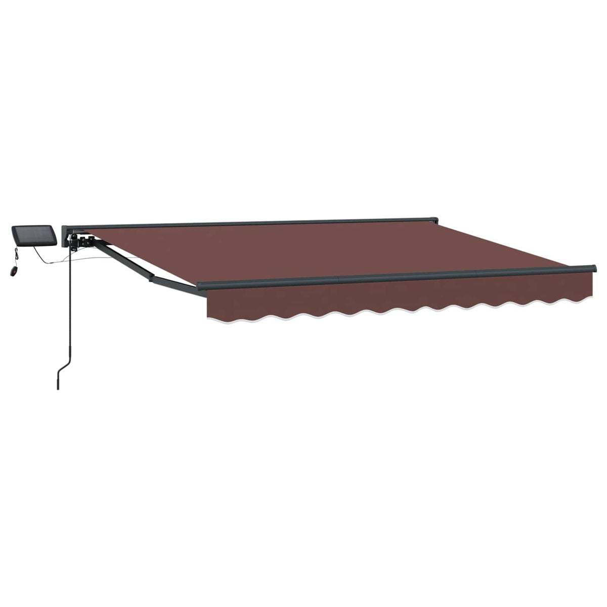 Manuel markise-ramme med LED-lys Brun og antracit 3 x 2,5 m