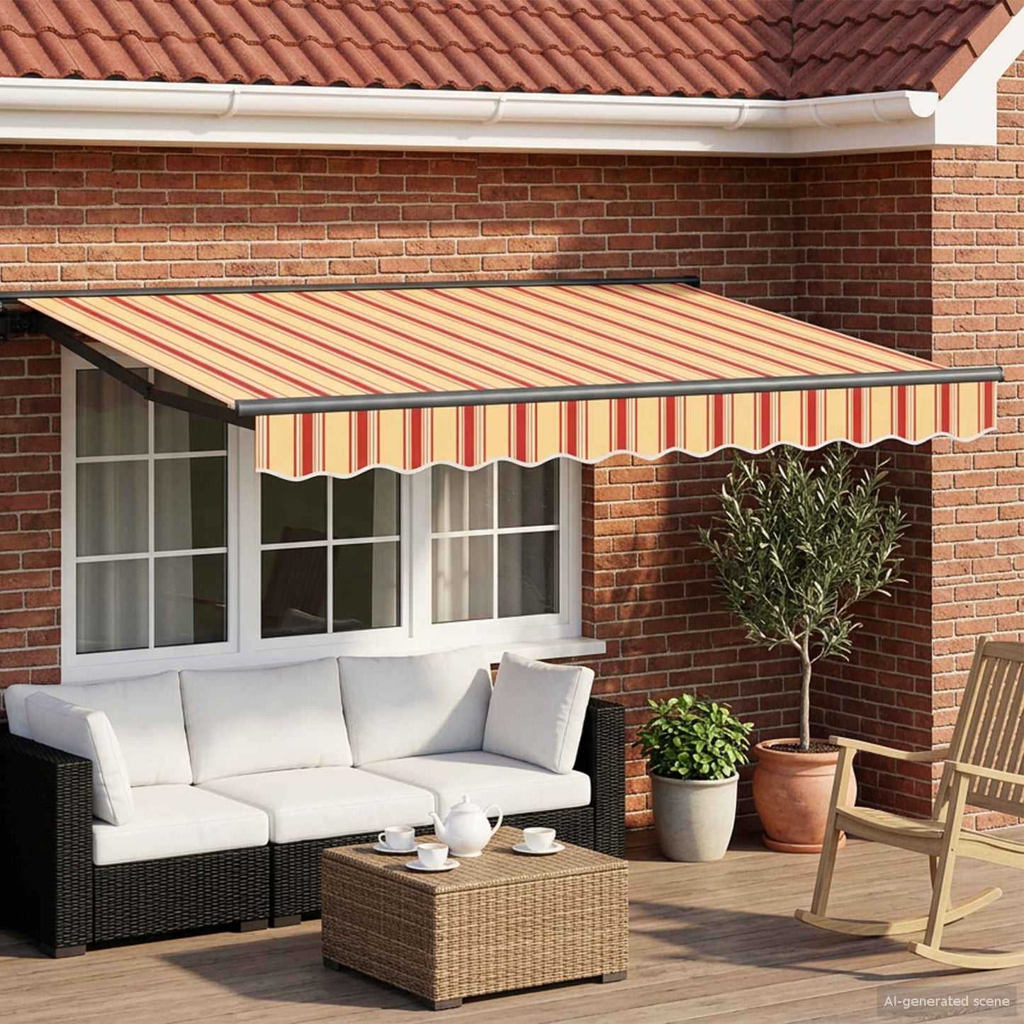 Manuel markise-ramme med LED-lys 3 x 2,5 m