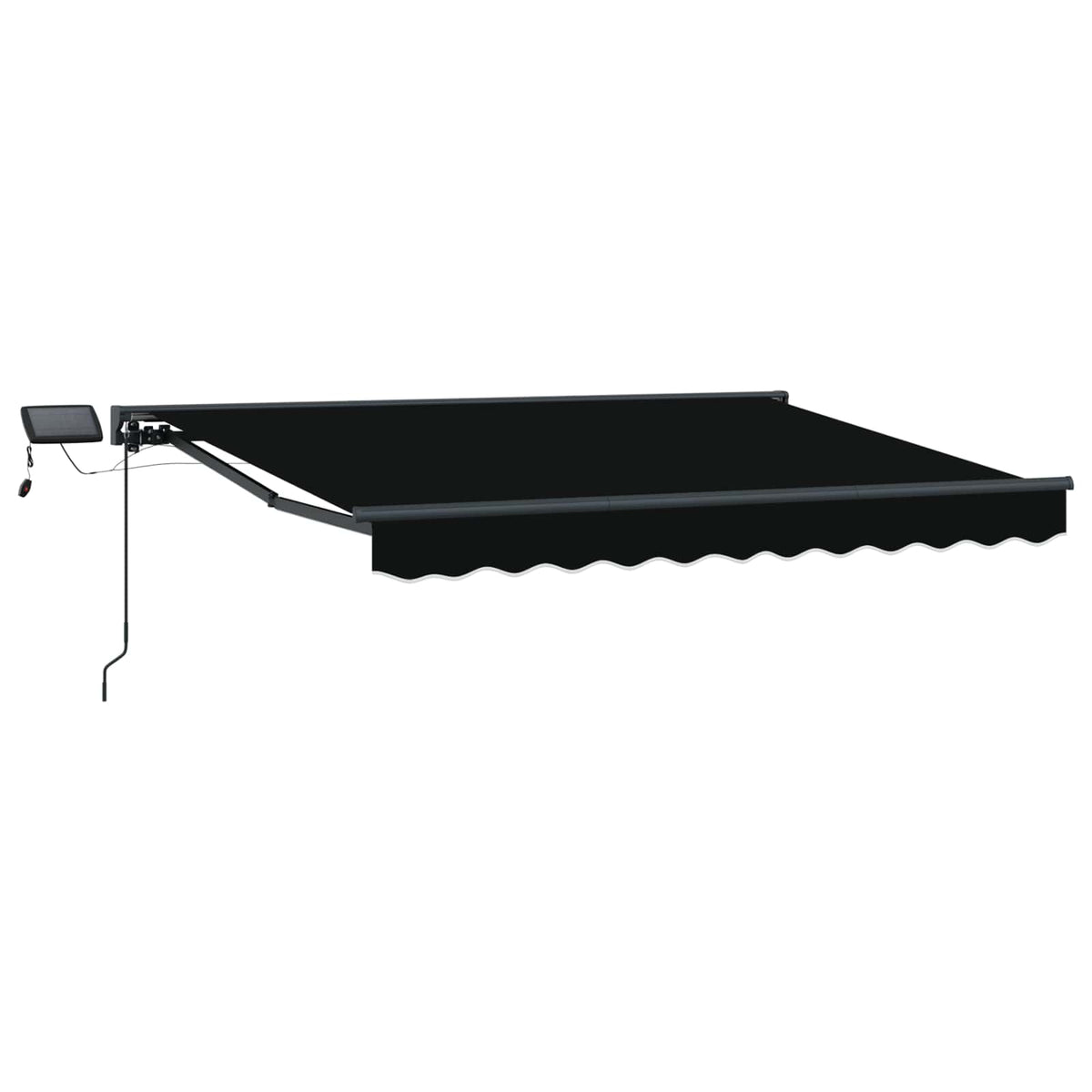 Manuel markise-ramme med LED-lys Sort og Anthracit 3 x 2,5 m