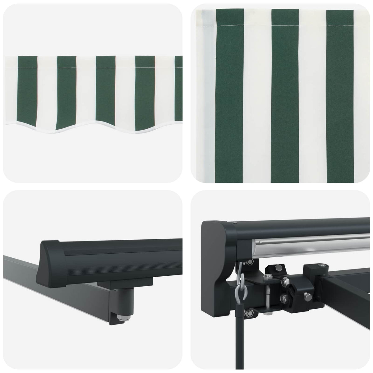 Manuel markise-ramme med LED-lys 3 x 2,5 m