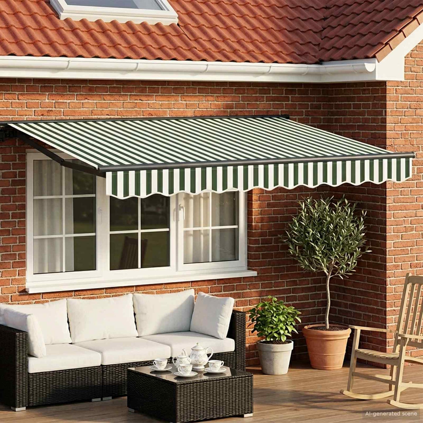 Manuel markise-ramme med LED-lys 3 x 2,5 m
