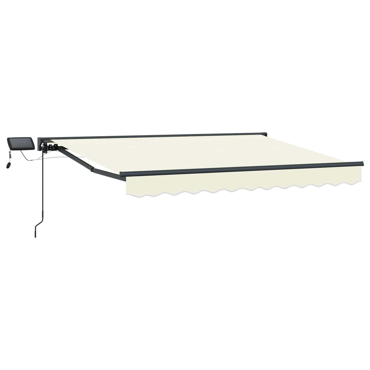 Manuel markise-ramme med LED-lys Creme og antracit 3,5 x 2,5 m