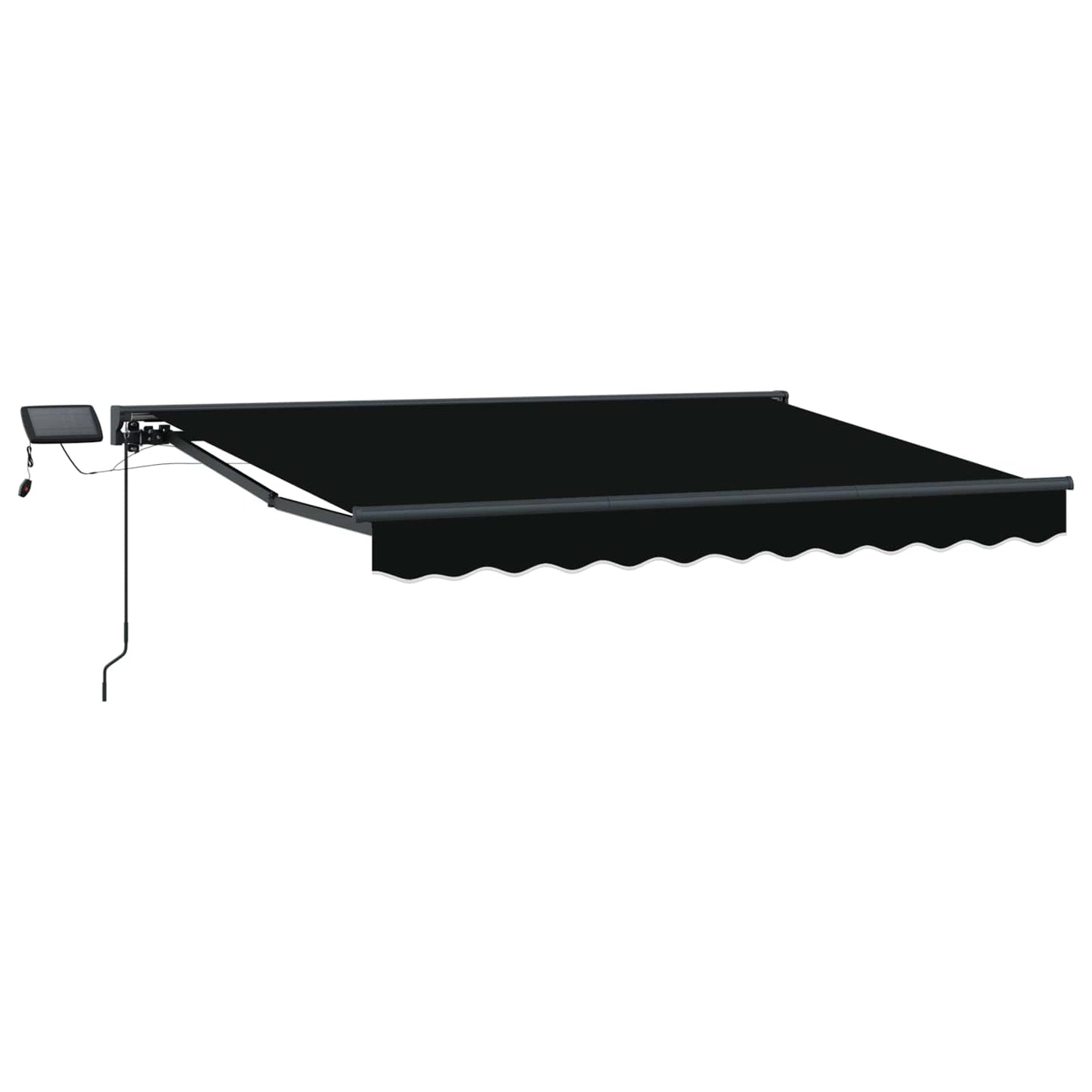 Manuel markise-ramme med LED-lys Sort og Anthracit 3,5 x 2,5 m