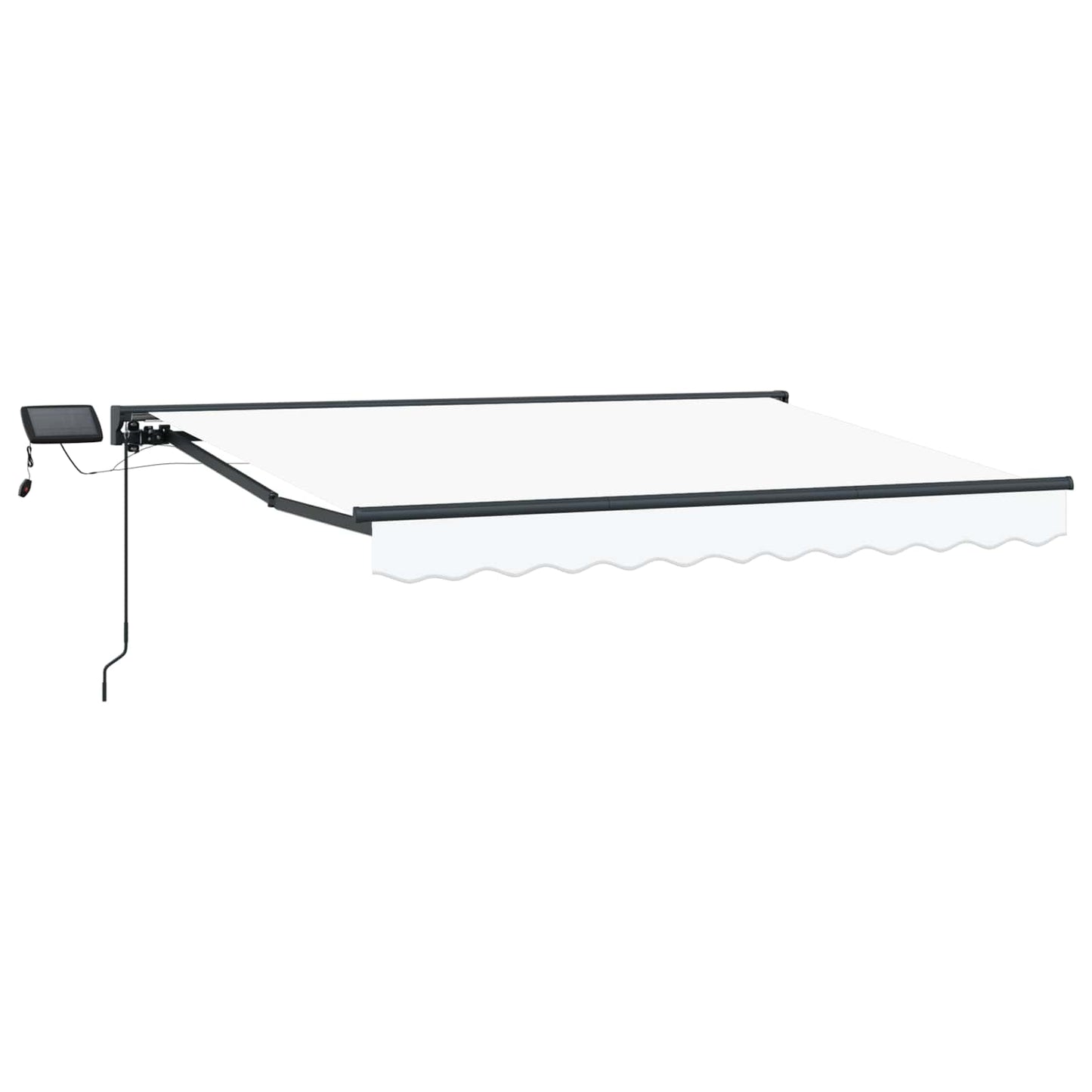 Manuel markise-ramme med LED-lys Hvid og antracit 3,5 x 2,5 m