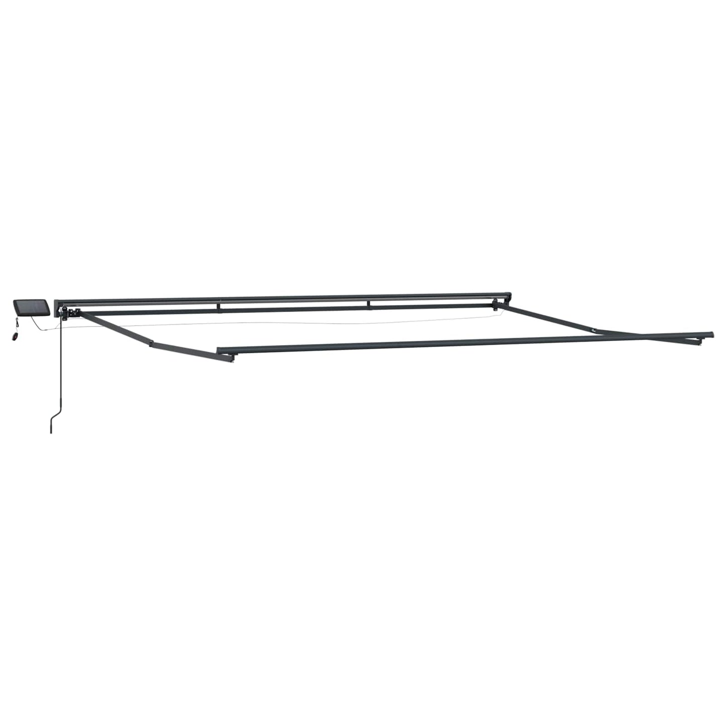 Manuel markise-ramme med LED-lys Antracit 4 × 3 m