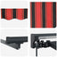 Manuel markise-ramme med LED-lys 4 × 3 m