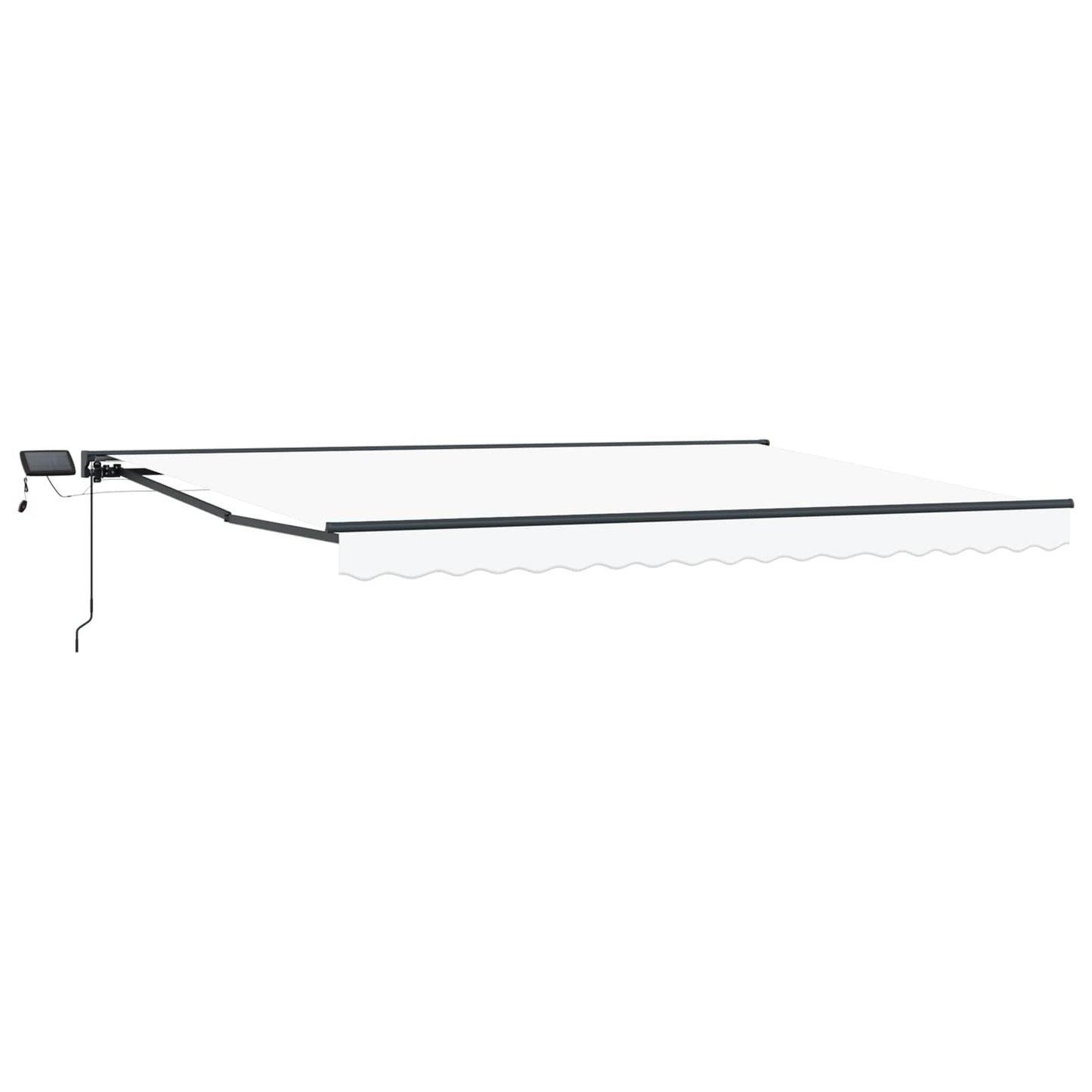 Manuel markise-ramme med LED-lys Hvid og antracit 4 × 3 m
