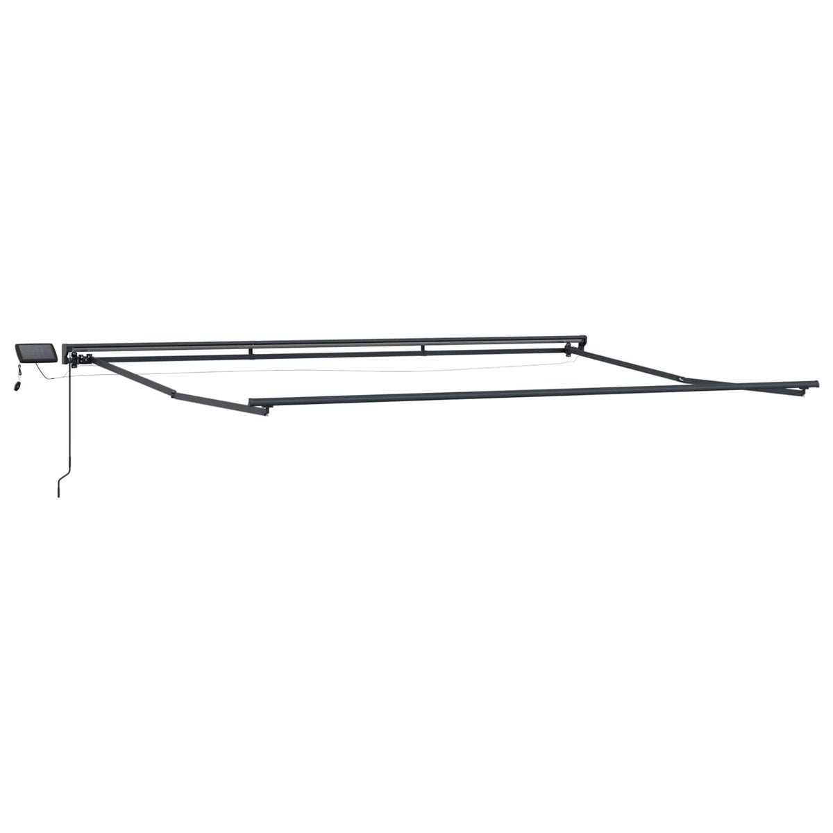 Manuel markise-ramme med LED-lys 4 × 3 m
