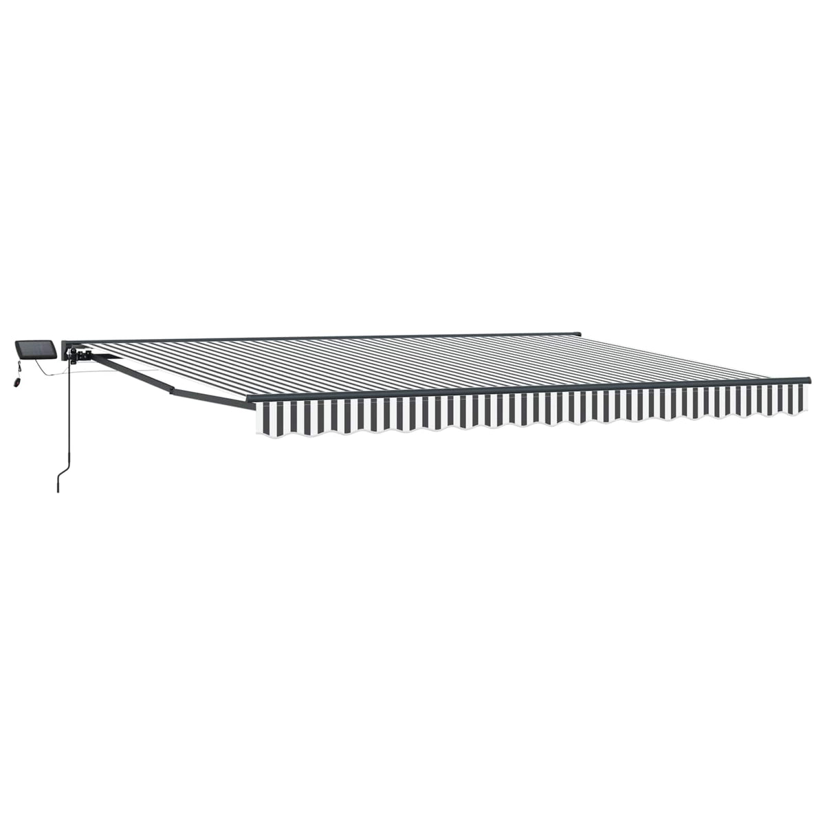 Manuel markise-ramme med LED-lys Anthracit og hvid 4,5 × 3 m