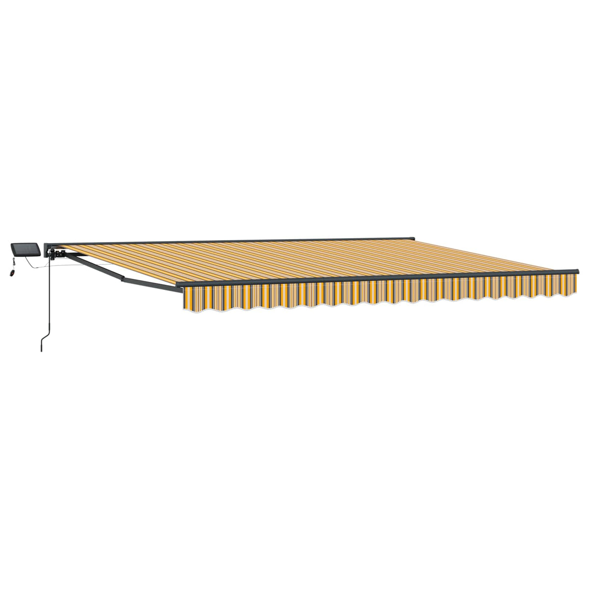 Manuel markise-ramme med LED-lys 4,5 × 3 m