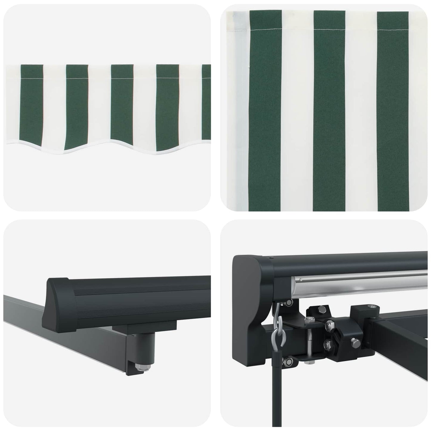 Manuel markise-ramme med LED-lys 4,5 × 3 m