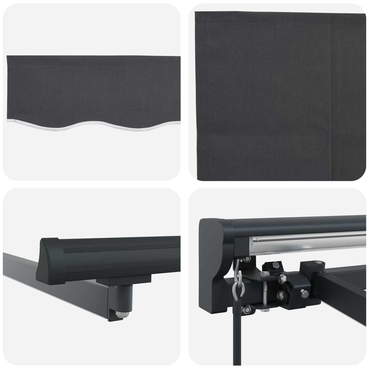 Manuel markise-ramme med LED-lys Antracit 4,5 × 3,5 m
