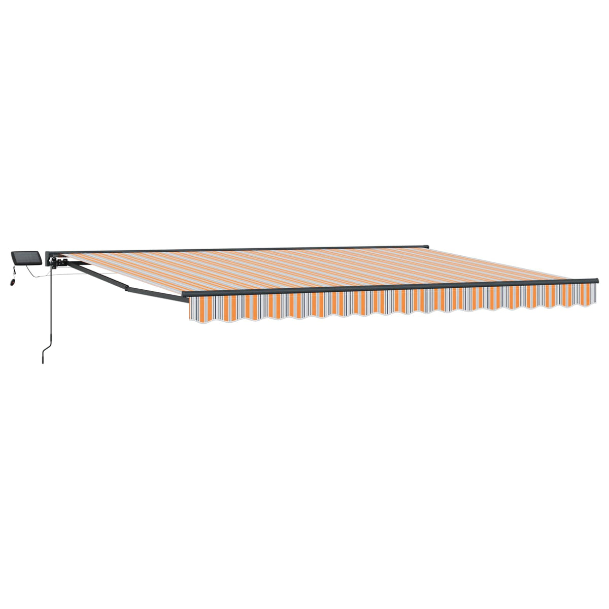 Manuel markise-ramme med LED-lys 4,5 × 3,5 m