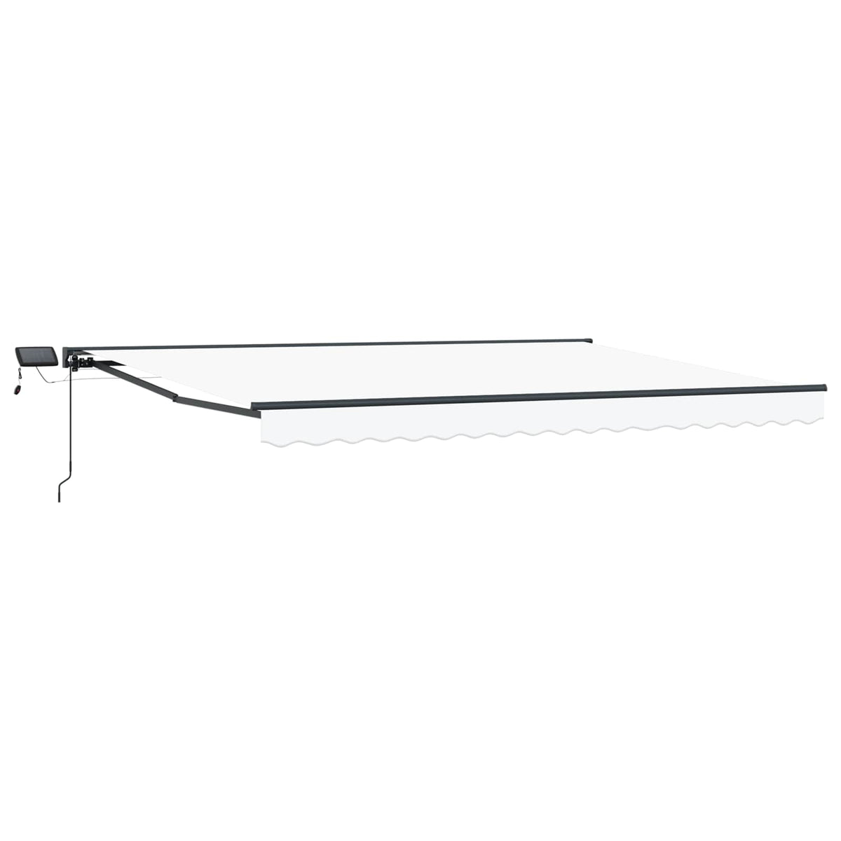 Manuel markise-ramme med LED-lys Hvid og antracit 4,5 × 3,5 m