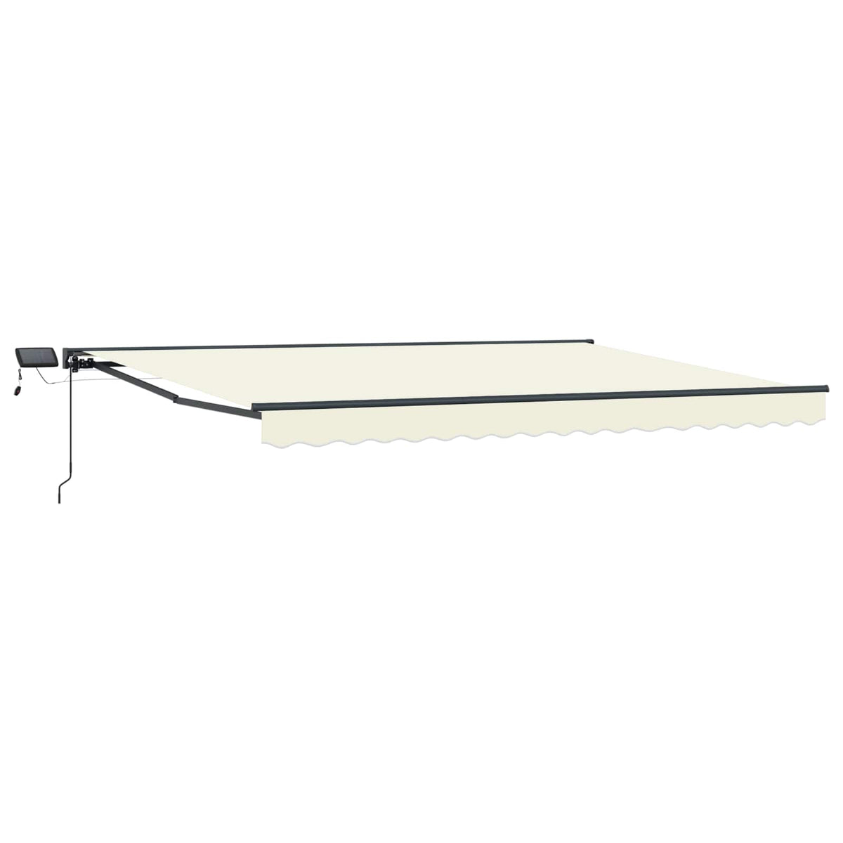 Manuel markise-ramme med LED-lys Creme og antracit 5 x 3 m