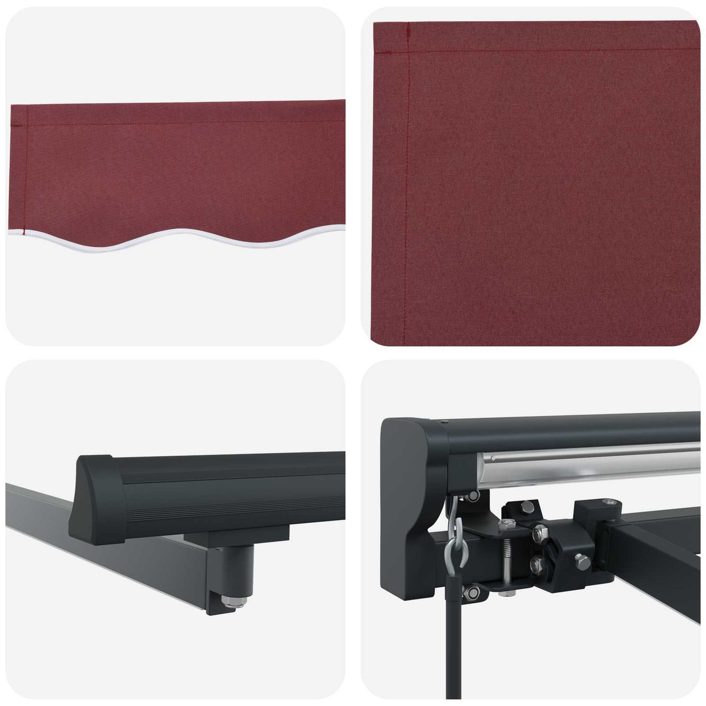 Manuel markise-ramme med LED-lys 5 x 3 m