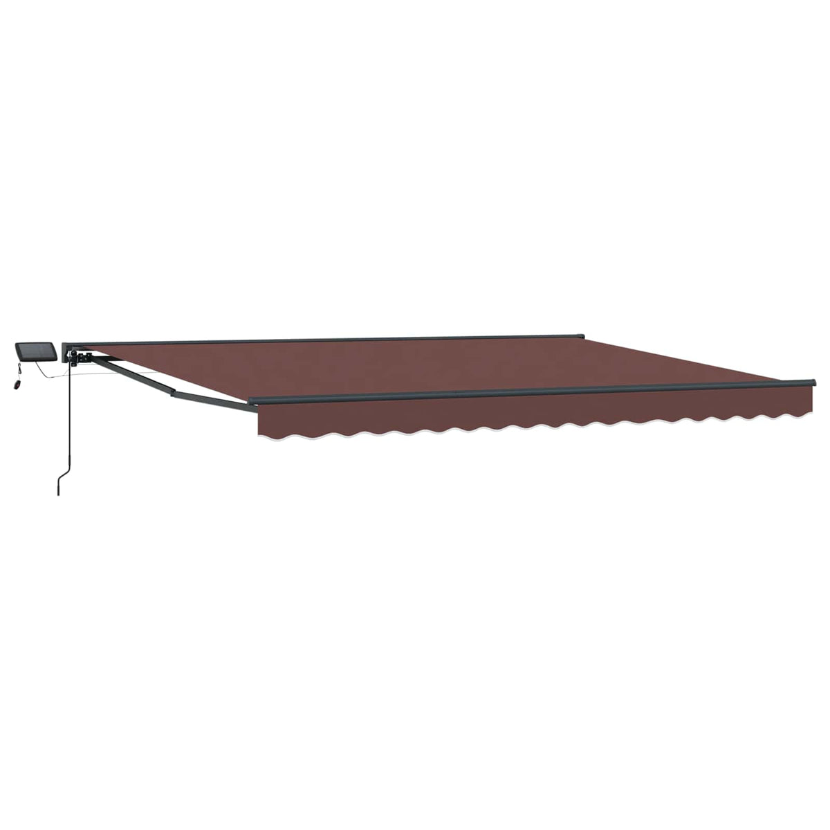 Manuel markise-ramme med LED-lys Brun og antracit 5 x 3 m