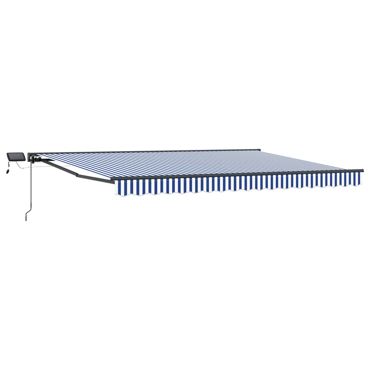 Manuel markise-ramme med LED-lys 5 × 3,5 m