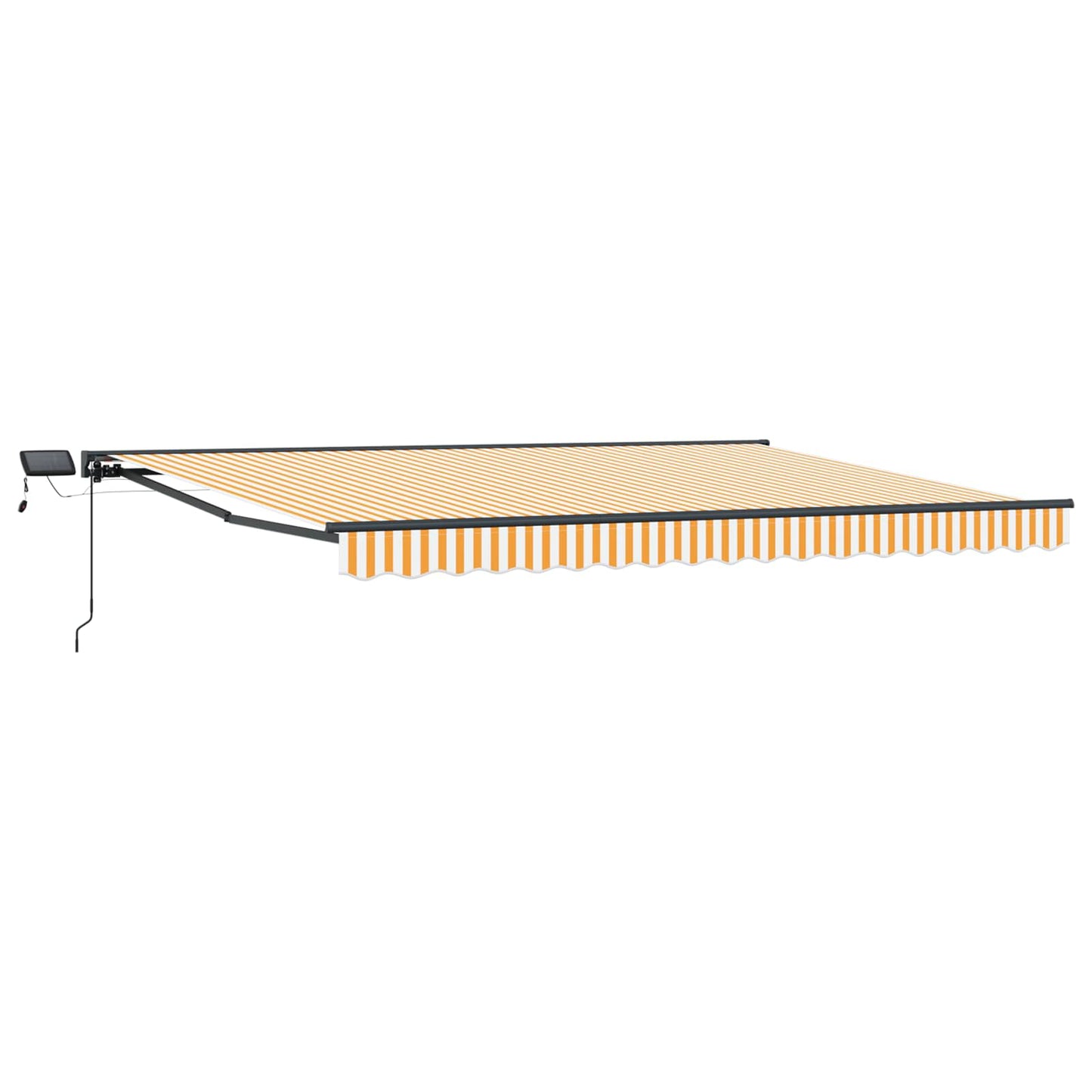 Manuel markise-ramme med LED-lys 5 × 3,5 m