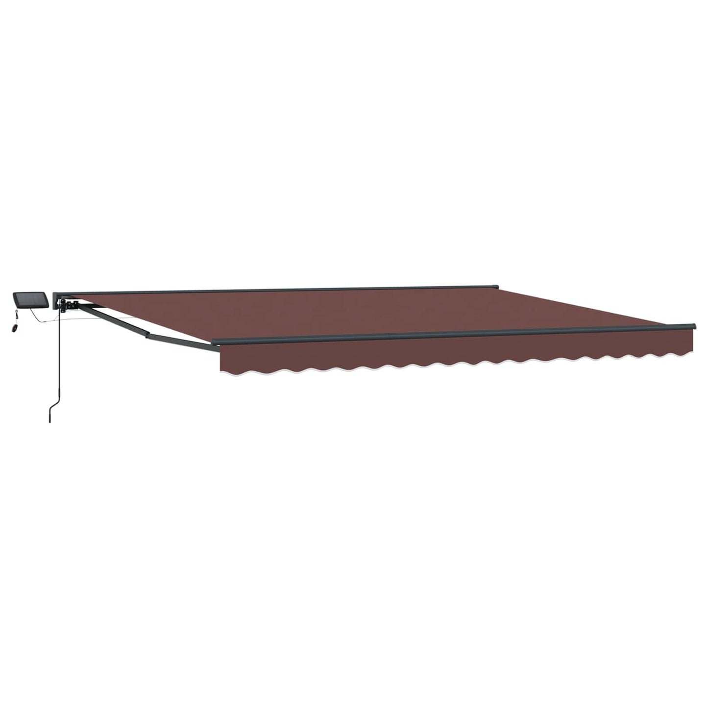 Manuel markise-ramme med LED-lys Brun og antracit 5 × 3,5 m