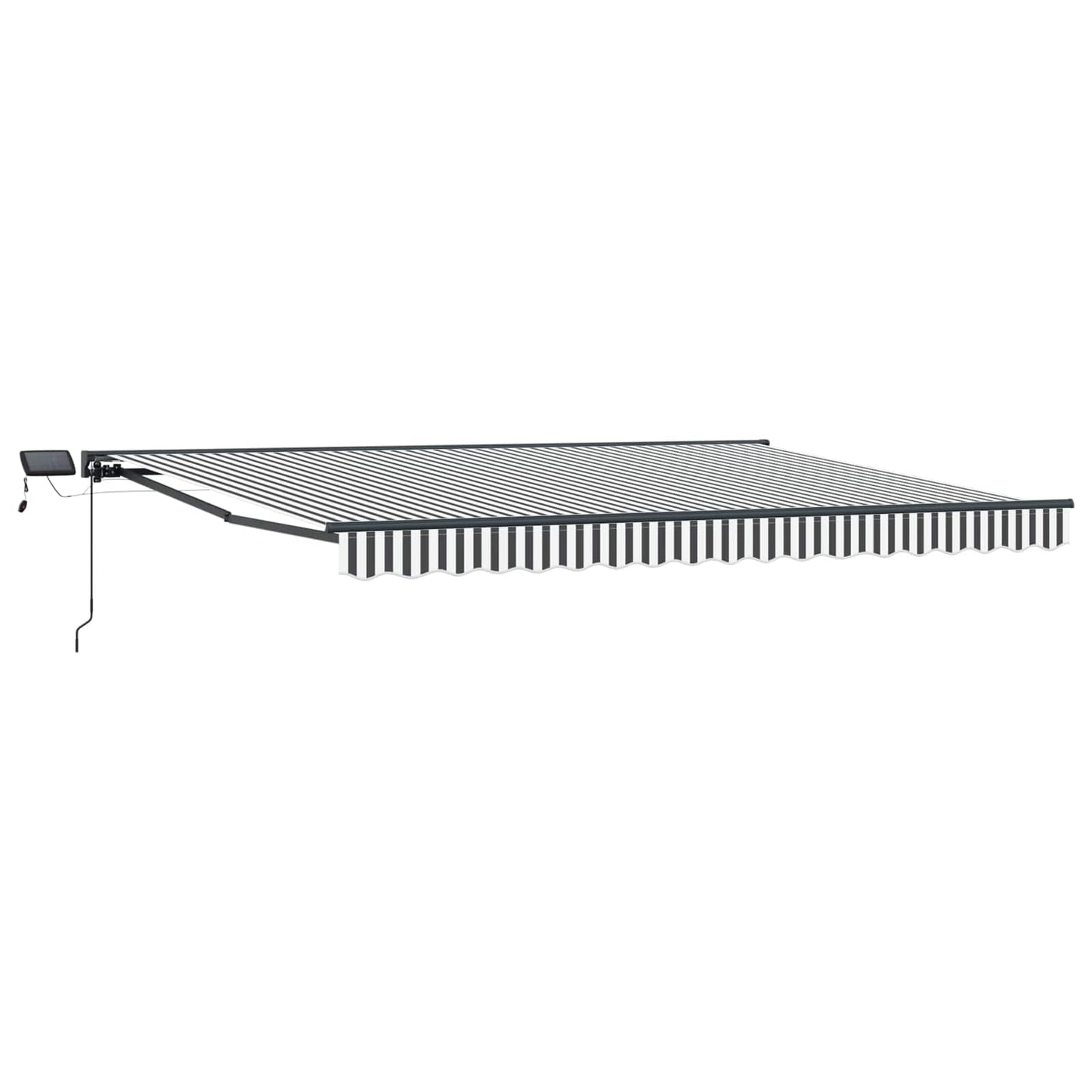 Manuel markise-ramme med LED-lys Anthracit og hvid 5 × 3,5 m