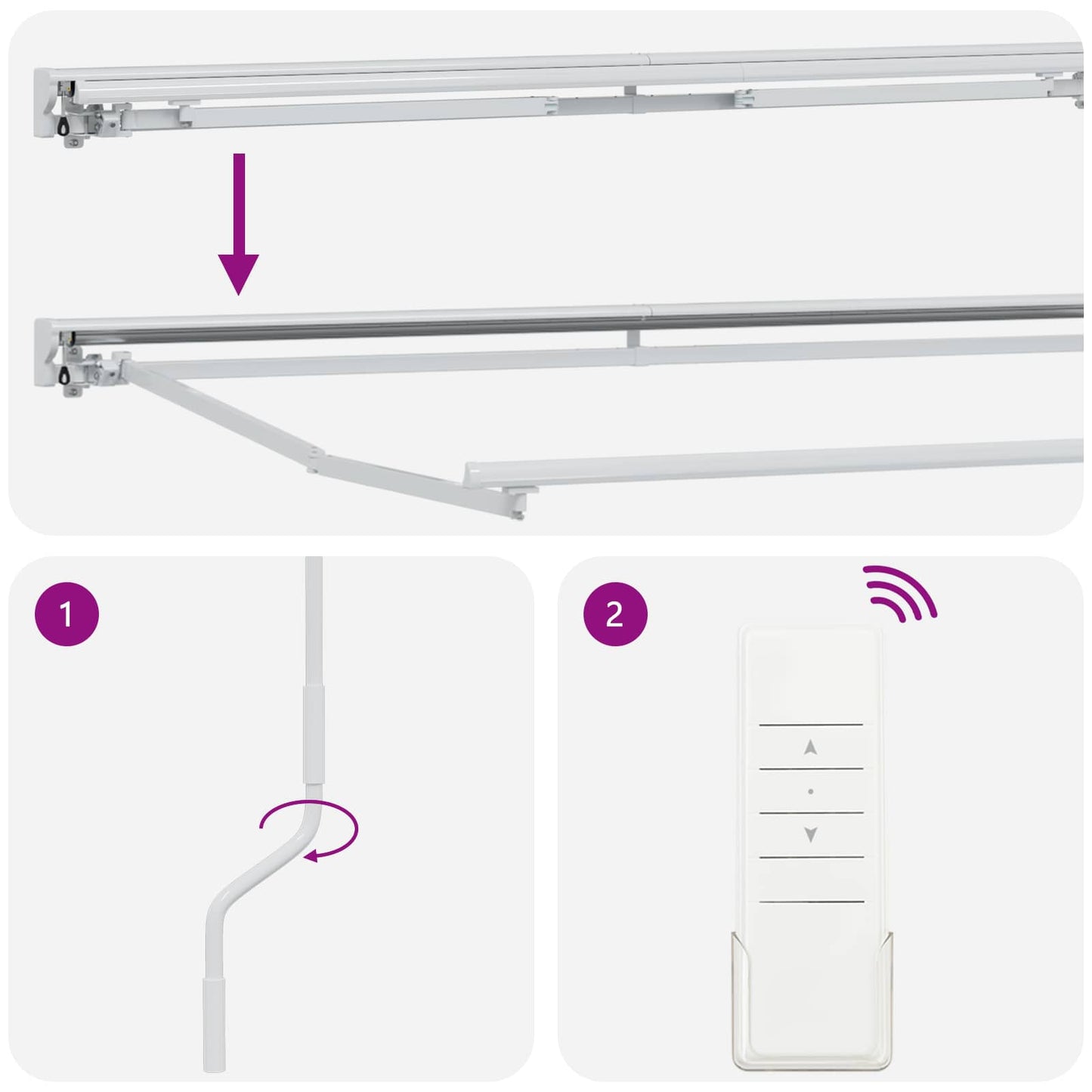 Elektrisk Utrækkelig Markise Hvid 4,5 × 3,5 m