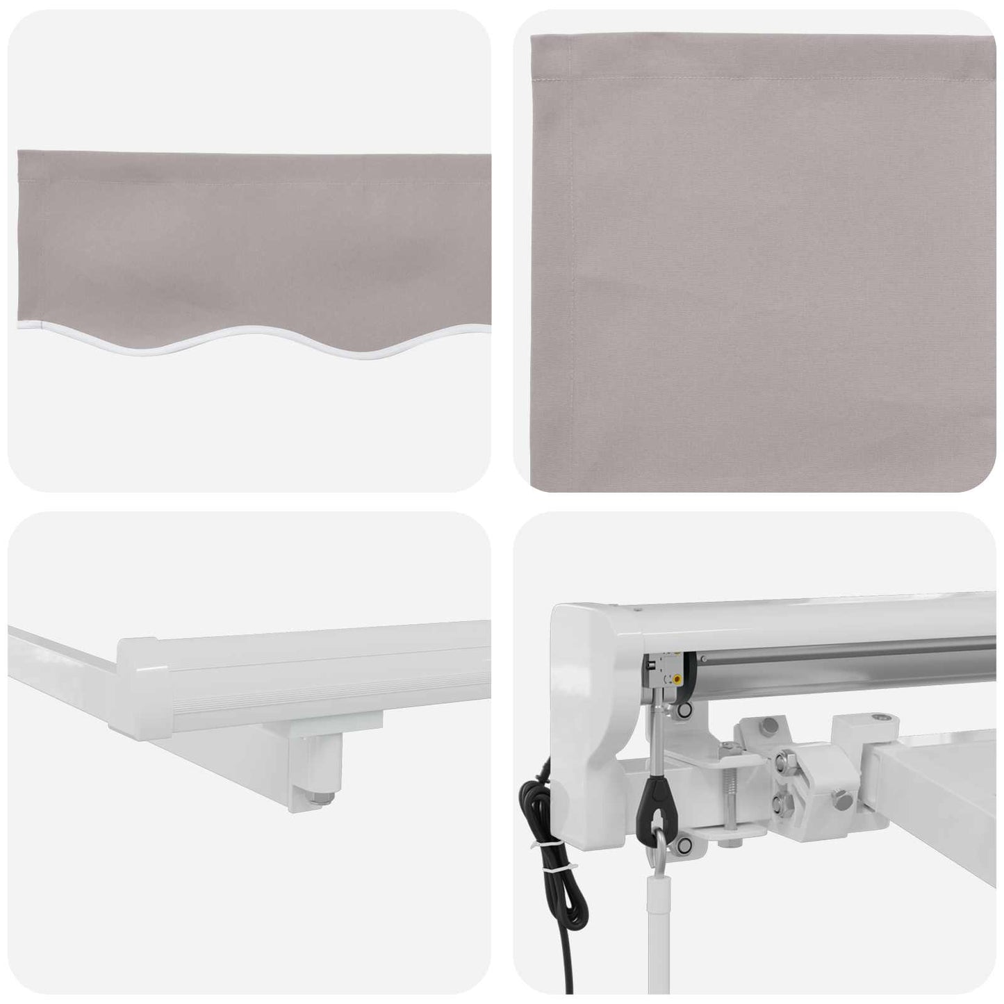 Elektrisk Utrækkelig Markise Lys Grå og Hvid 3 x 2,5 m