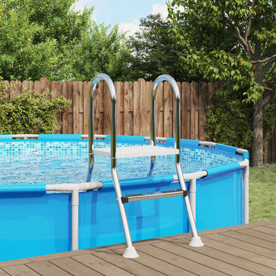 Poolstige til delvist nedgravet pool 222 x 128 cm 5-trins