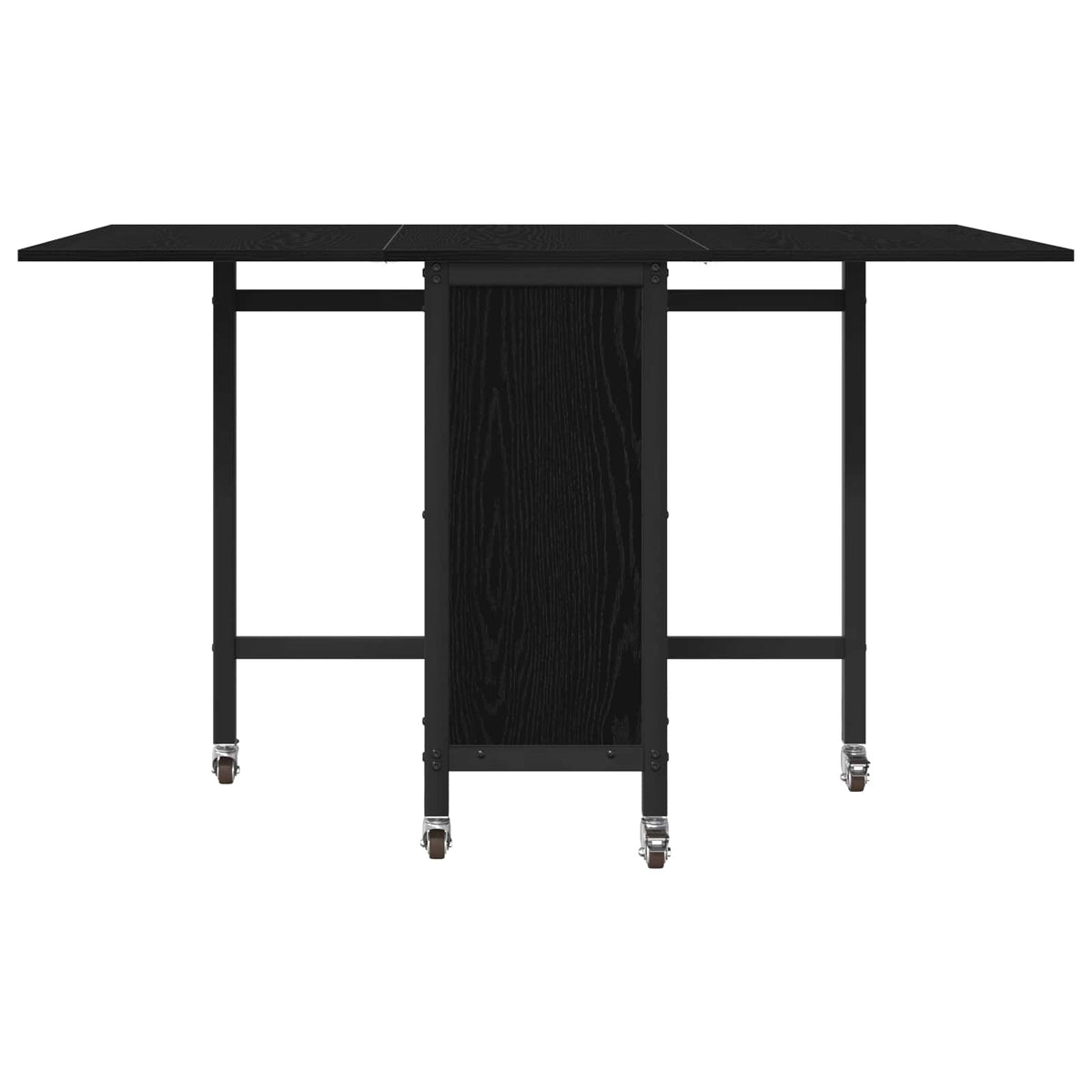 Foldbart spisebord med hjul 130 x 80 x 76,5 cm Konstrueret træ