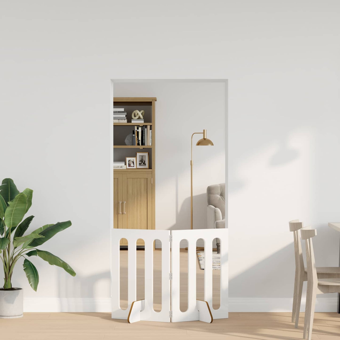 Foldbar hundegård 2 stk. Hvid højglans 100,5 x 38 x 70 cm