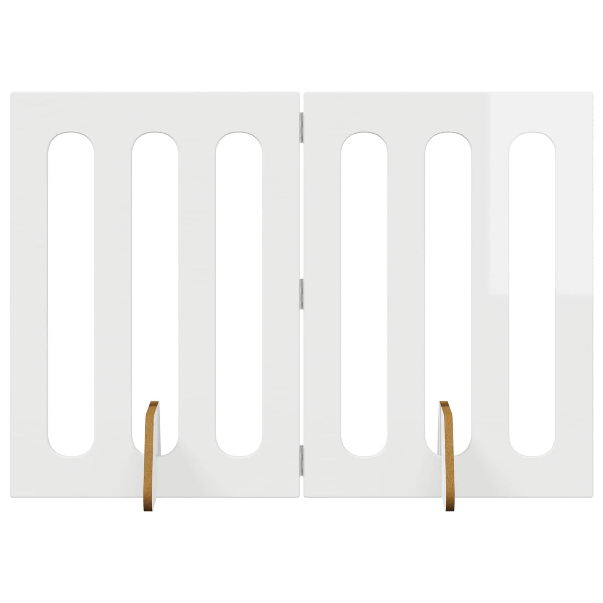 Foldbar hundegård 2 stk. Hvid højglans 100,5 x 38 x 70 cm