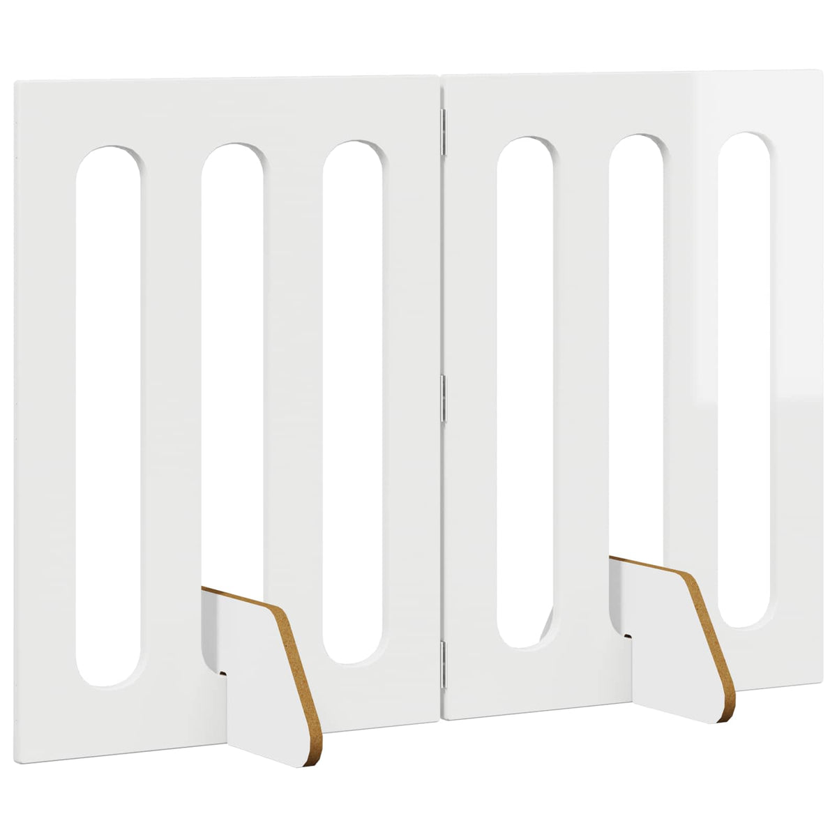 Foldbar hundegård 2 stk. Hvid højglans 100,5 x 38 x 70 cm