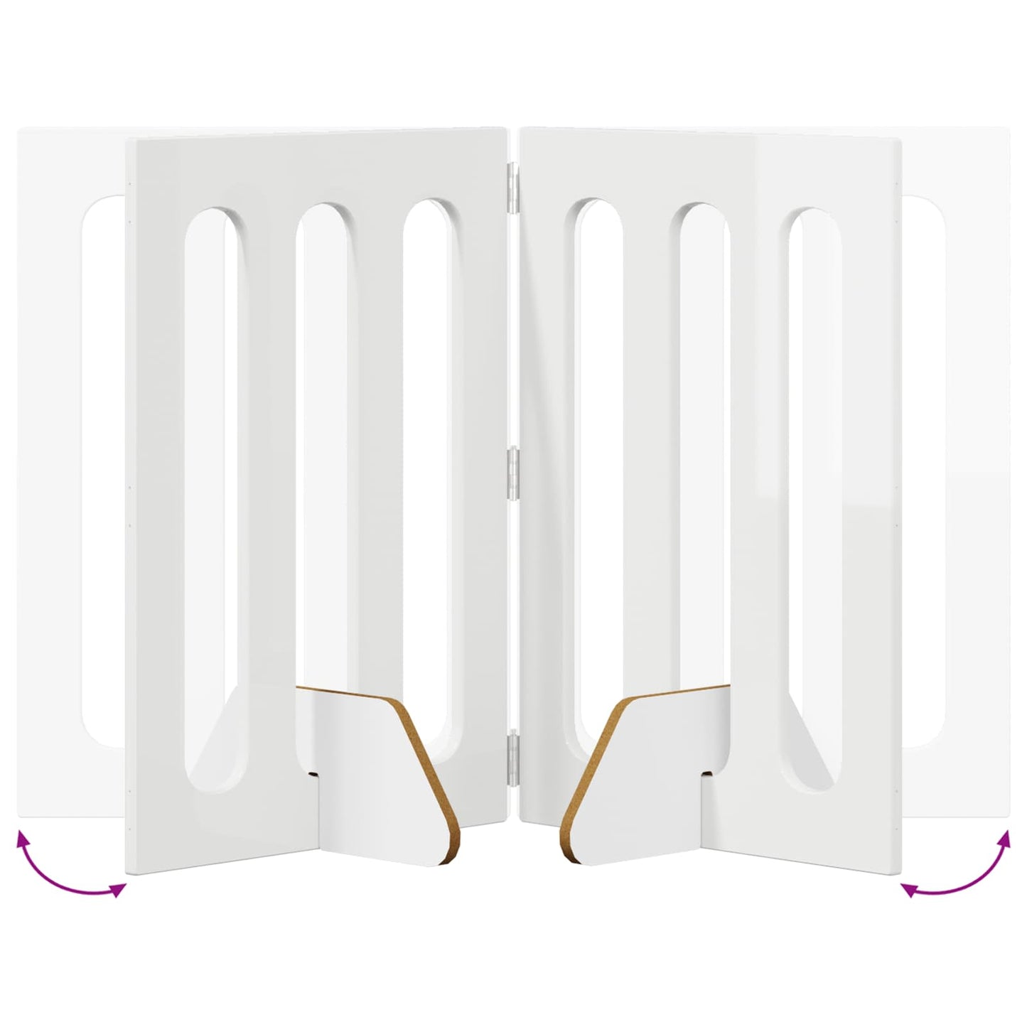 Foldbar hundegård 2 stk. Hvid højglans 100,5 x 38 x 70 cm