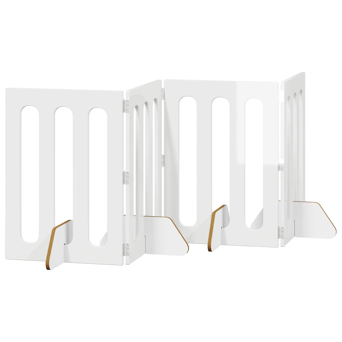 Foldbar hundegård 4 stk. Hvid højglans 201 x 38 x 70 cm