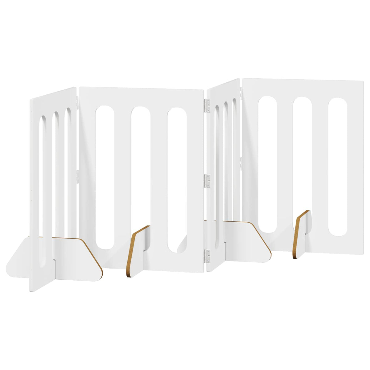Foldbar hundegård 4 stk. Hvid højglans 201 x 38 x 70 cm