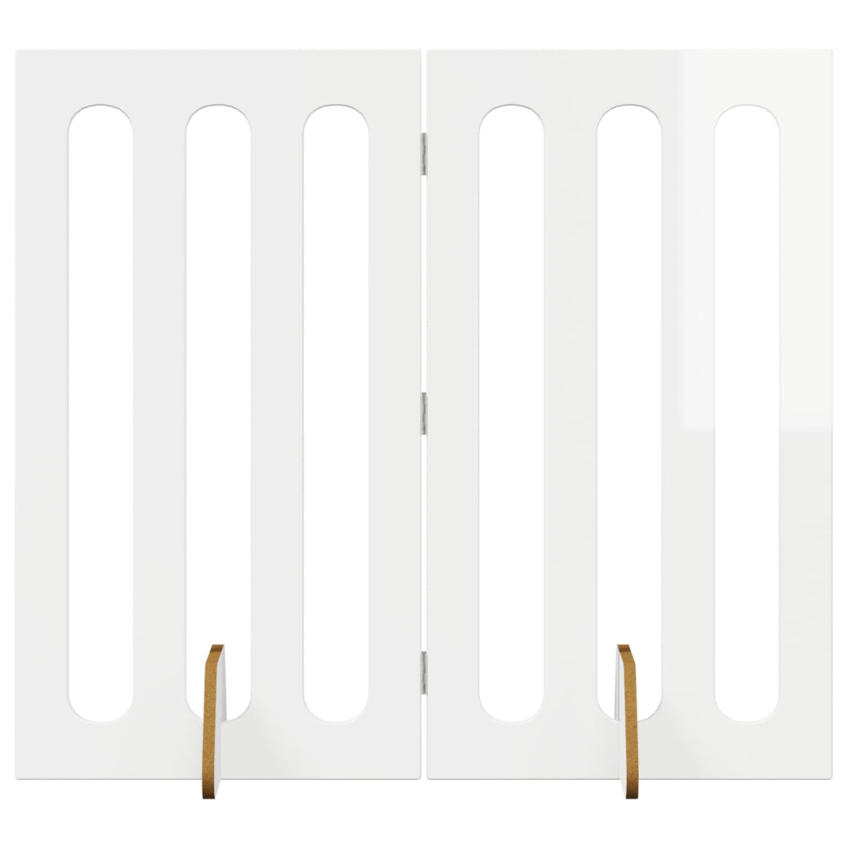 Foldbar hundegård 2 stk. Hvid højglans 100,5 x 38 x 90 cm