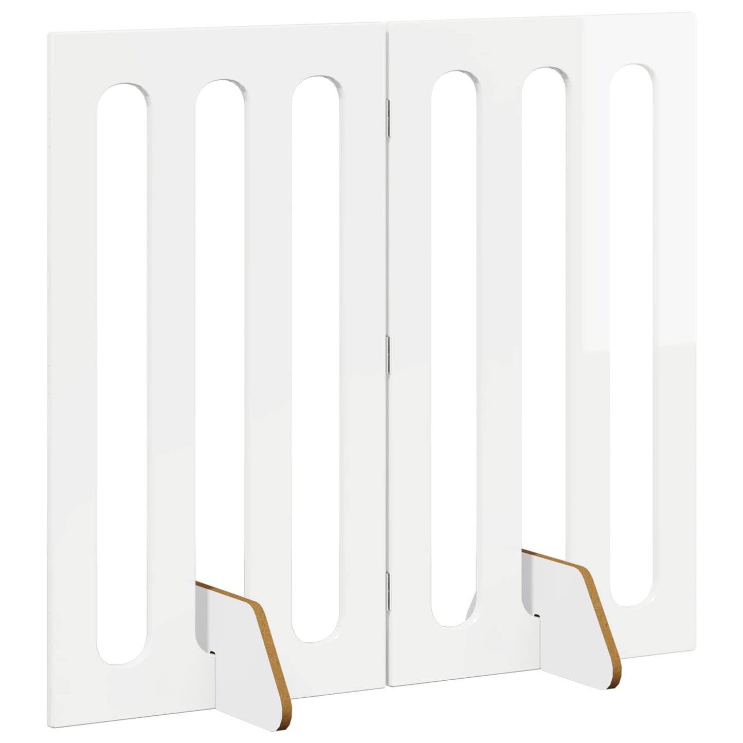 Foldbar hundegård 2 stk. Hvid højglans 100,5 x 38 x 90 cm