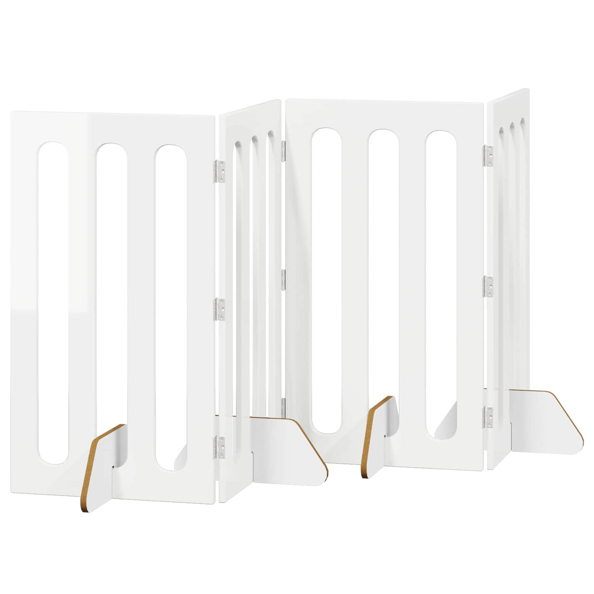 Foldbar hundegård 4 stk. Hvid højglans 201 x 38 x 90 cm