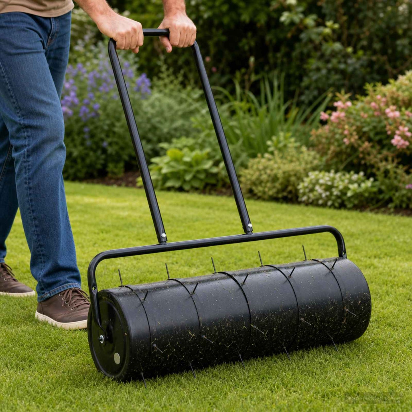 Have græsrulle med aerator klemmer Ø 30 x 90 cm Stål