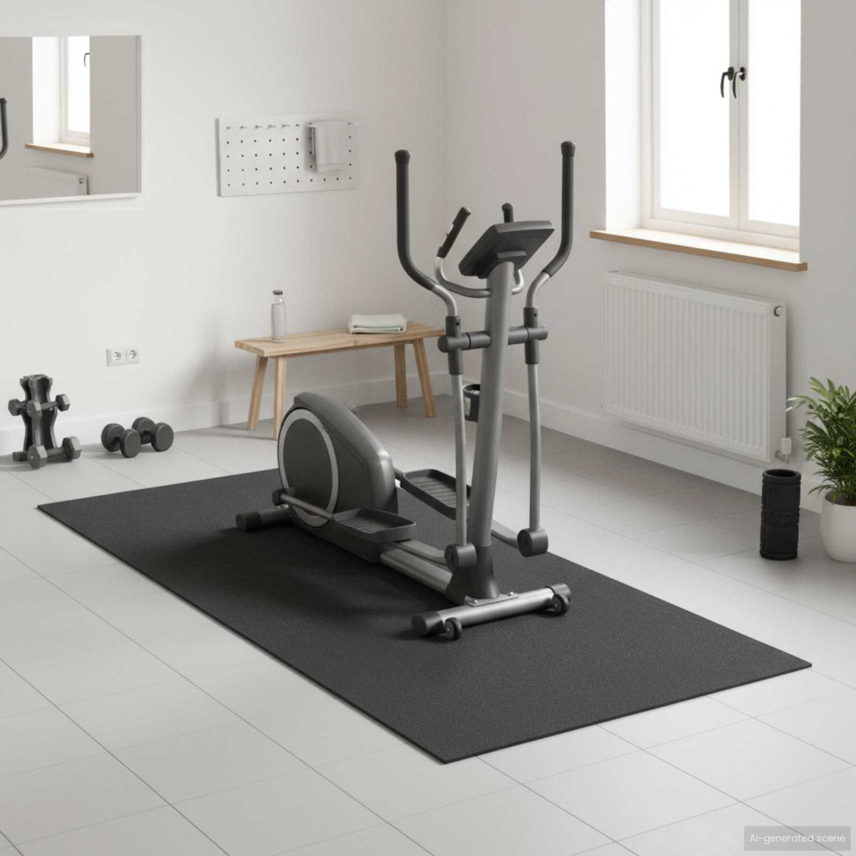 Sport Beskyttelsesmåtte Sort 200 x 90 x 0,6 cm Høj densitet PVC